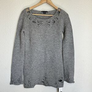 Armani Exchange Sweater Women S Gray Lamb Wool Angora Blend Sustainable Luxury